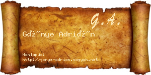 Gönye Adrián névjegykártya