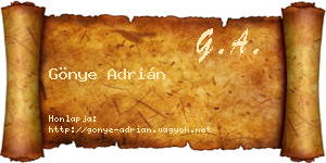 Gönye Adrián névjegykártya